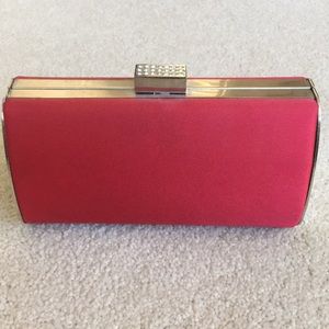 Red Satin Evening Clutch